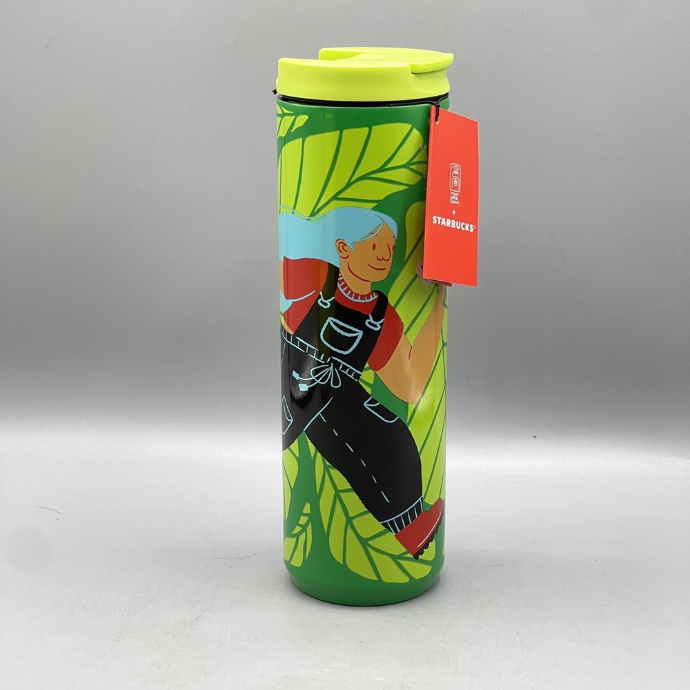 Starbucks Coffee Tumbler 16oz Stainless Steel Vacuum Travel Mug Green Colorful